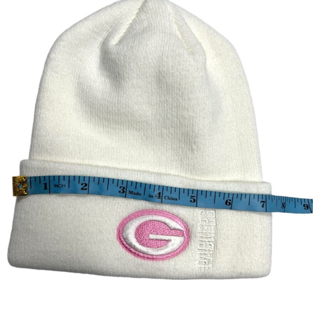 Reebok NFL Beanie Green Bay Packers Off-White Pink Acrylic Winter Hat Women's OS - Picture 3 of 7